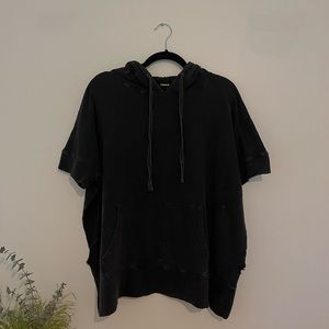 Short sleeved hooded sweatshirt
